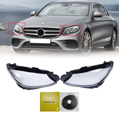 Headlight Lens Covers for Mercedes E-Class W213 2017-2020 Left+Right w/ Sealant