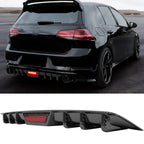 For VW Golf GTI MK6 MK7 Carbon Fiber Rear Bumper Diffuser LED Brake Light