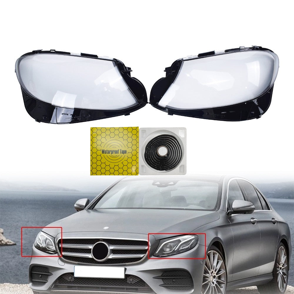 Headlight Lens Covers for Mercedes E-Class W213 2017-2020 Left+Right w/ Sealant