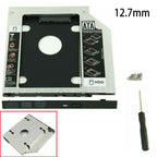 New 12 7mm DVD CD ROM Optical Bay SATA 2nd SSD Hard Drive Caddy Bracket USA