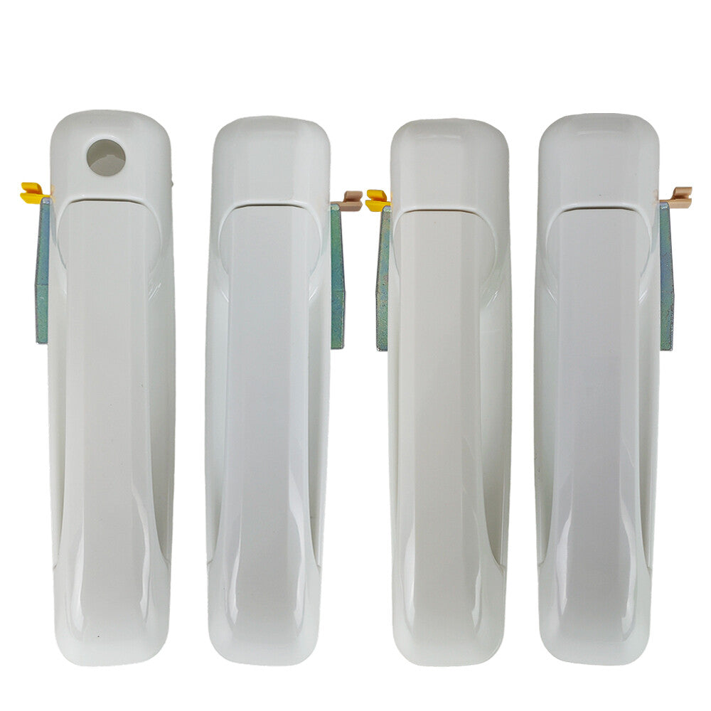 Set of 4 Bright White Door Handles For Dodge Ram 1500 2500 3500 2012-2018