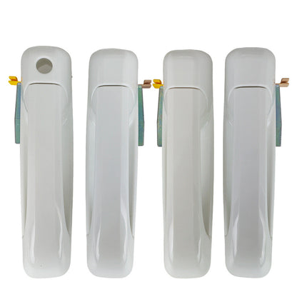 Set of 4 Bright White Door Handles For Dodge Ram 1500 2500 3500 2012-2018
