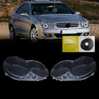 A Pair Headlight Lens Cover Clear L+R For Mercedes Benz CLK C209 W209 2005-2009