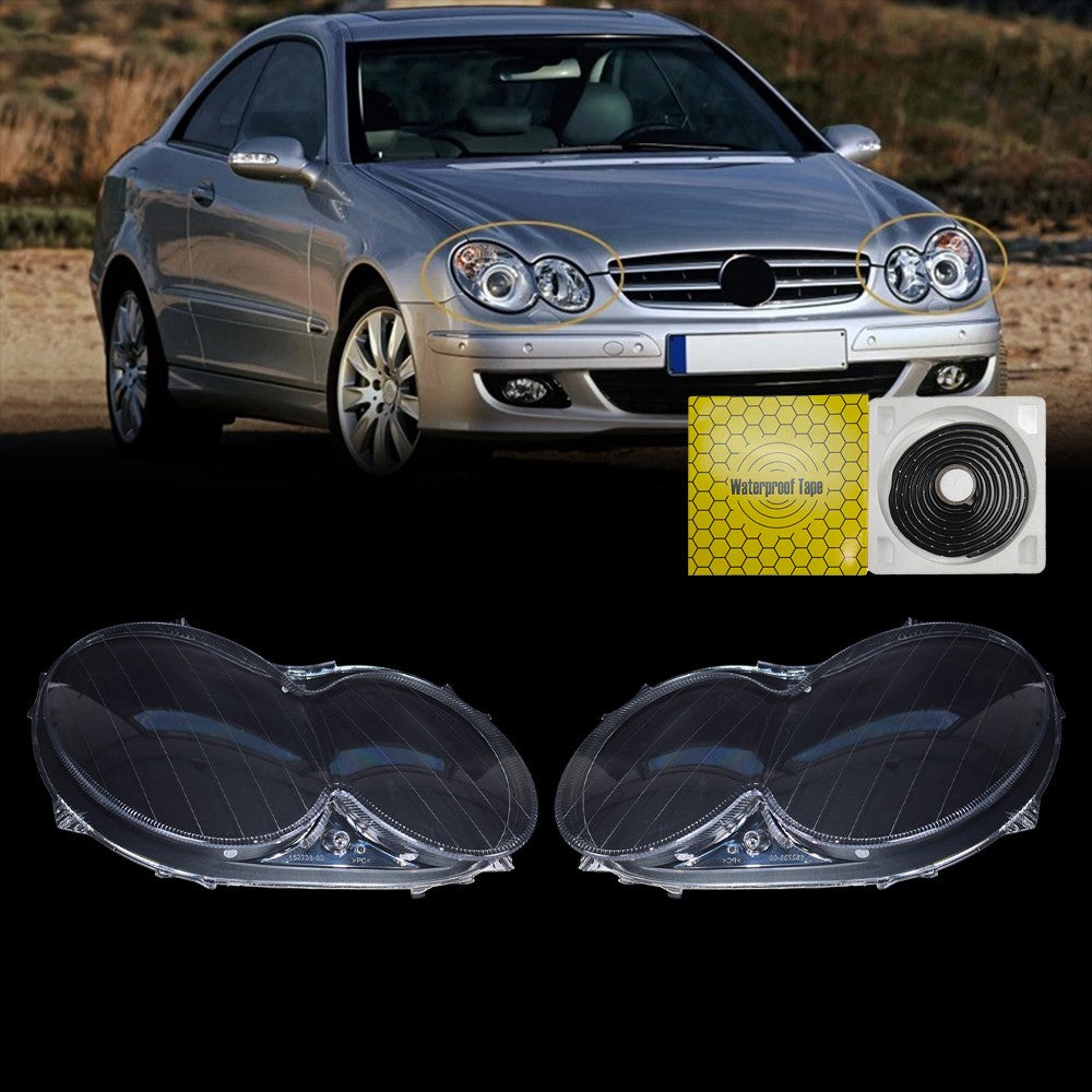 A Pair Headlight Lens Cover Clear L+R For Mercedes Benz CLK C209 W209 2005-2009