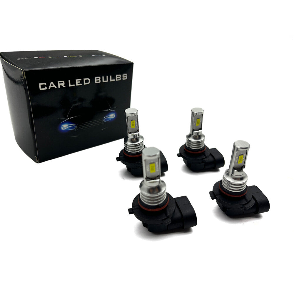 9006 9005 LED Headlights Kit Combo Bulbs 10000K High Low Beam Super White Bright
