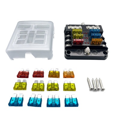 Blade Fuse Box Block Holder 12 24V 6 Way Car Boat Power Distribution Panel