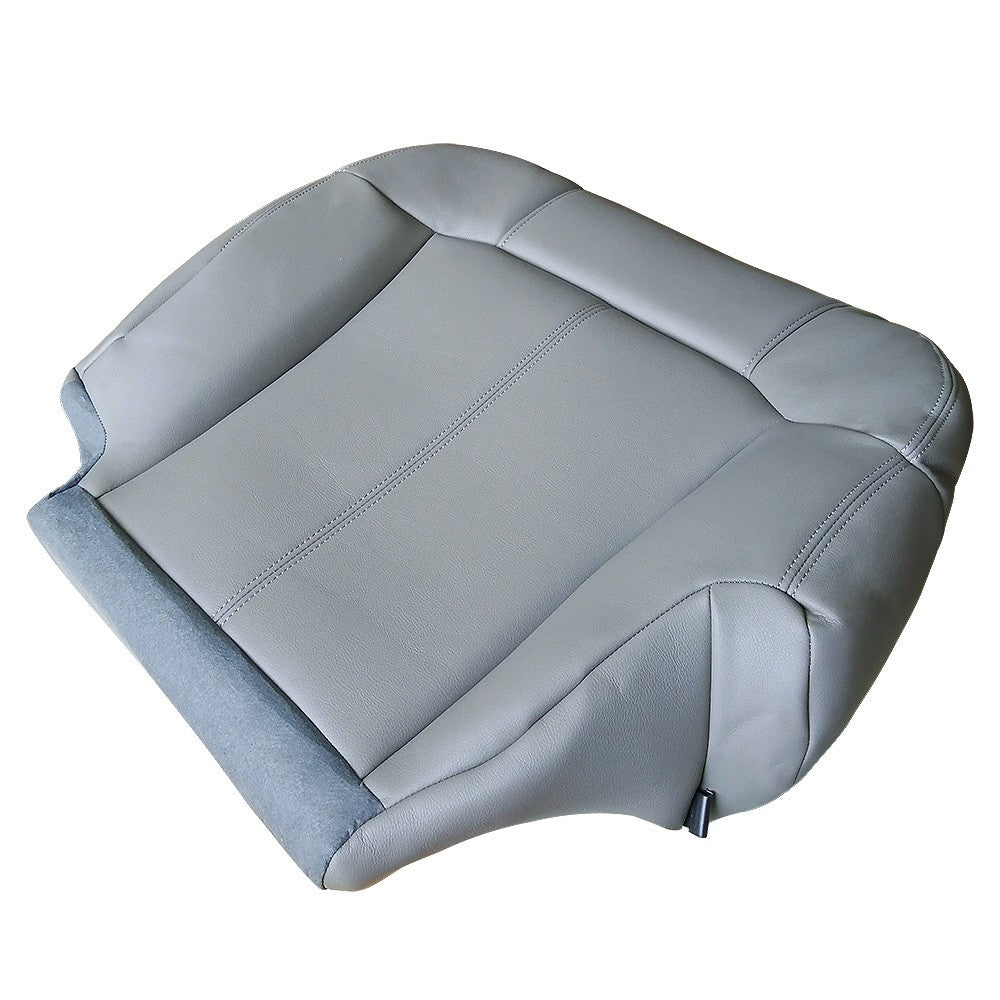 For 1999 2000 2001 2002 GMC Sierra Driver Side Leather Bottom Seat Cover Gray
