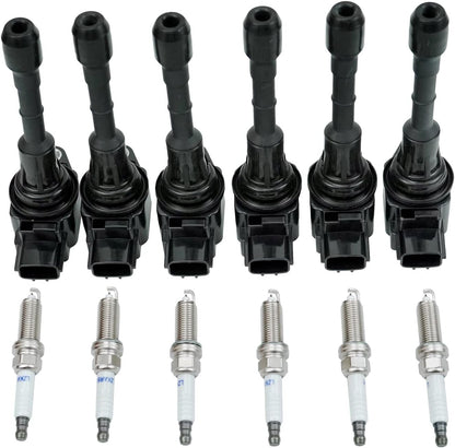 6 UF550 Ignition Coil Iridium Spark Plug for V6 3.5L 09-20 Nissan Maxima Murano