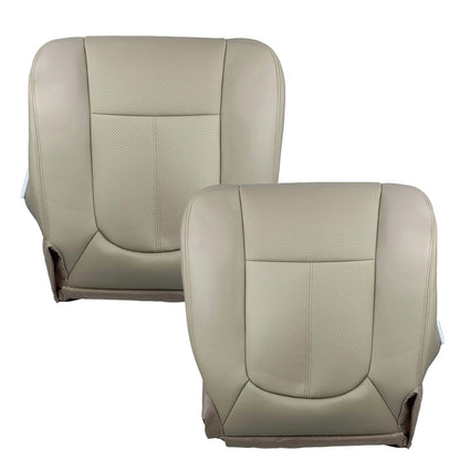 Driver&Passenger Bottom Leather Seat Cover Tan For 2011-2016 Ford F250 Lariat