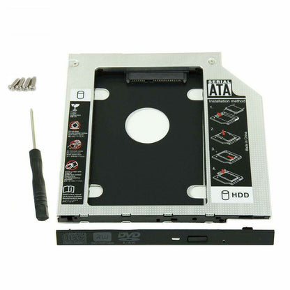 New 12 7mm DVD CD ROM Optical Bay SATA 2nd SSD Hard Drive Caddy Bracket USA