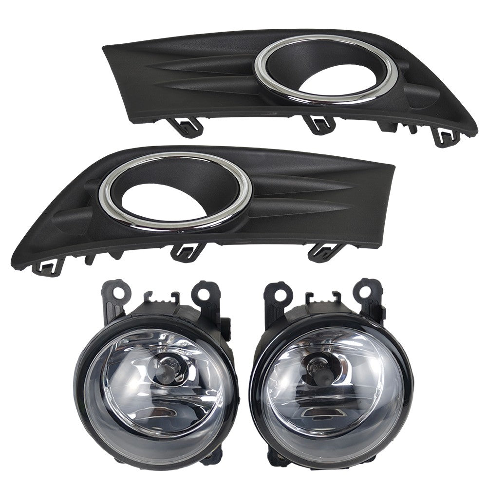 New A Pair Fog Light W/Cover&Chrome Trim For Honda Pilot 2012-2013-2014-2015 US