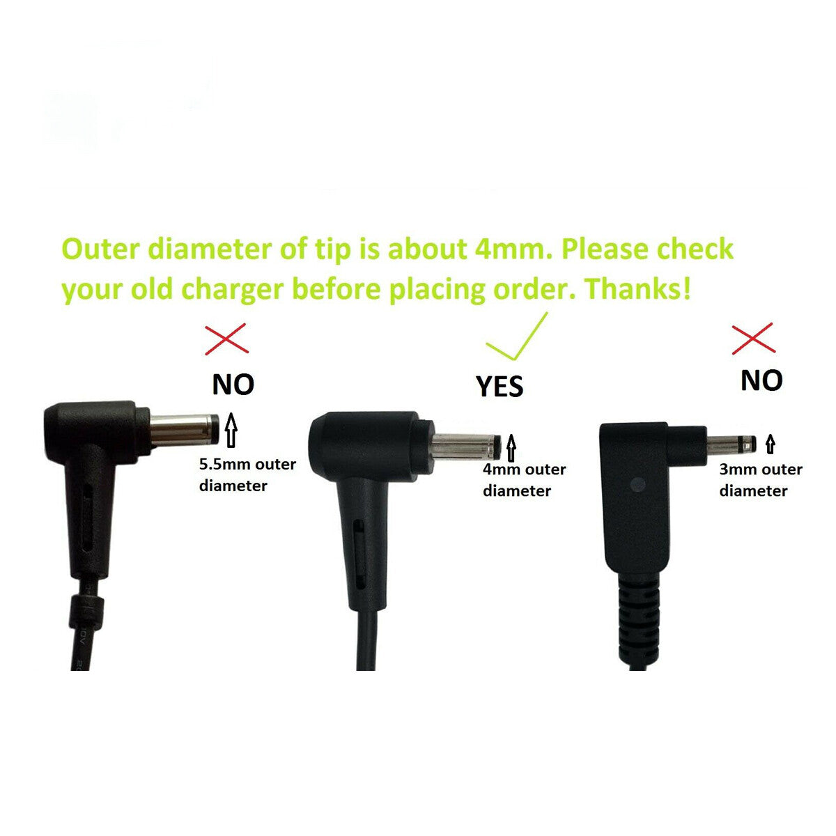 For Asus ADP-33AW Ac Laptop Charger Adapter Charger Power Supply 19V 1.75A 4.0mm