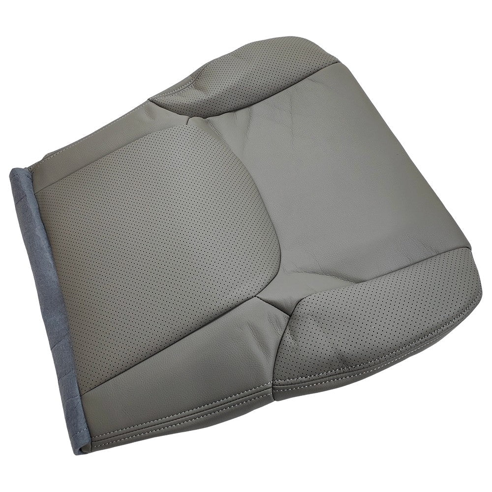 For 2005-2021 Nissan Frontier Driver Bottom Perforated Leather Seat Cover Gray