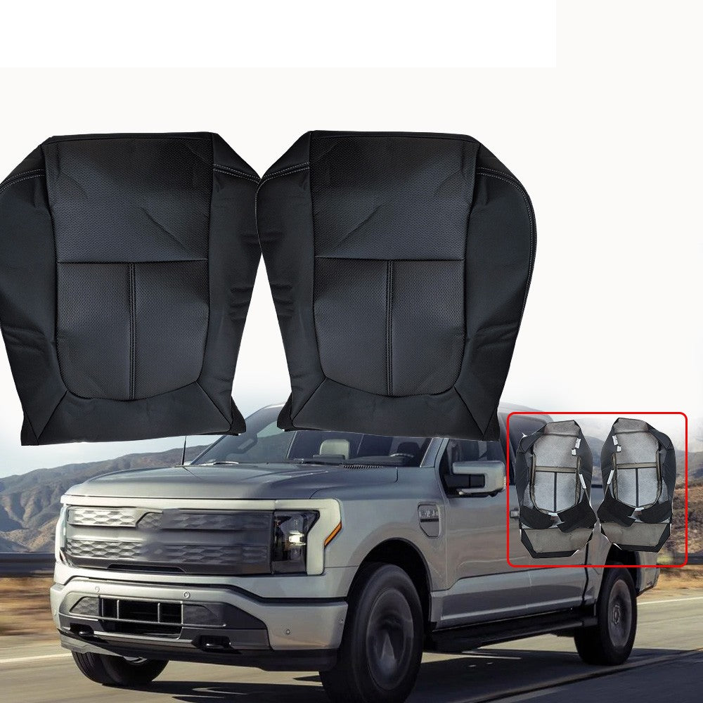 Driver Passenger Bottom Leather Seat Cover For 2011-2016 Ford F250 F350 Lariat