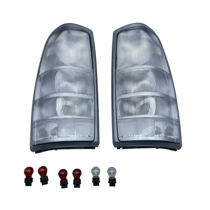 All CLEAR For 1999-02 Chevy Silverado Pickup Truck US Rear Tail Light Set