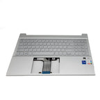 Silver Palmrest w/FRP Backlit Keyboard M08910-001 For HP Pavilion 15-EH 15-EG US