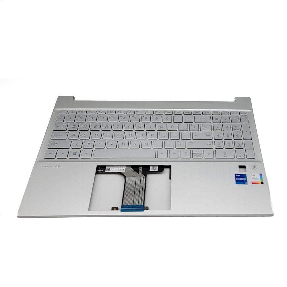 Silver Palmrest w/FRP Backlit Keyboard M08910-001 For HP Pavilion 15-EH 15-EG US