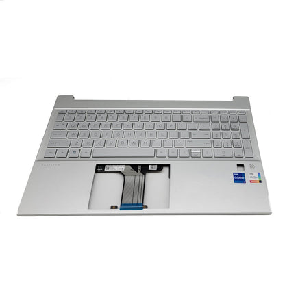 Silver Palmrest w/FRP Backlit Keyboard M08910-001 For HP Pavilion 15-EH 15-EG US