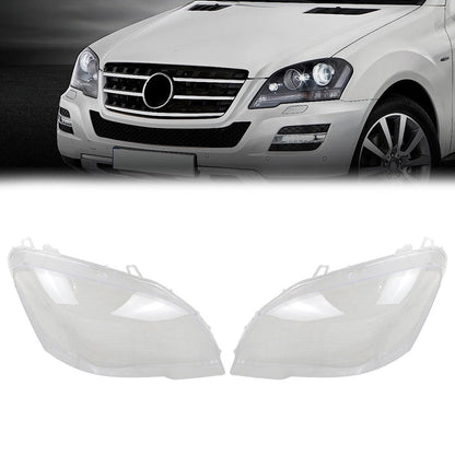 For Benz ML ML350 W164 2009-2011 Left + Right Headlight Lens Headlamp Covers