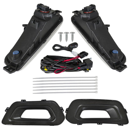 Left & Right Fog Lights W/Bezels Covers+Bulbs+Wiring For Ford Transit 2020-2024