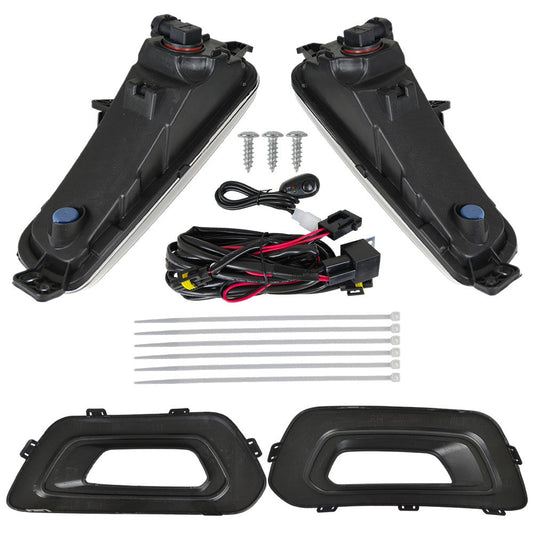 Left & Right Fog Lights W/Bezels Covers+Bulbs+Wiring For Ford Transit 2020-2024