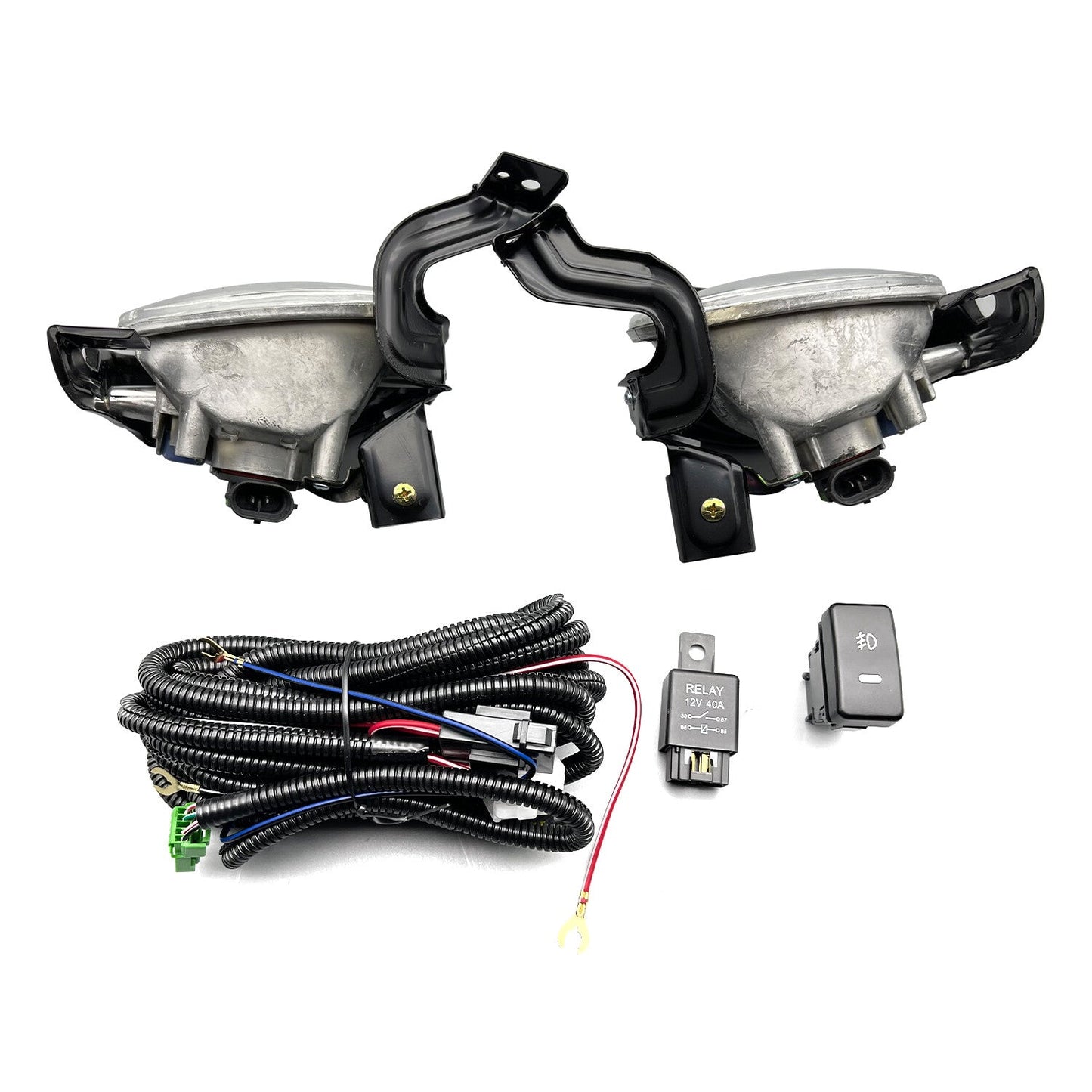 Left+Right Front Bumper Fog Lights+Switch+Wiring For 2010-2011 Honda CR-V CRV