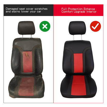 For 2010 -2014 Ford F150 Raptor SVT Black & Red Syn. Leather Seat Cover