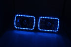 For 86-95 JEEP WRANGLER YJ 7X6 RGB MULTI COLOR LED SMD Halo Headlights PAIR