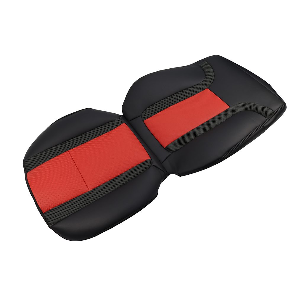 Driver Leather Seat Cover For 2010 - 2014 Ford F150 Raptor SVT  Black & Red Syn.