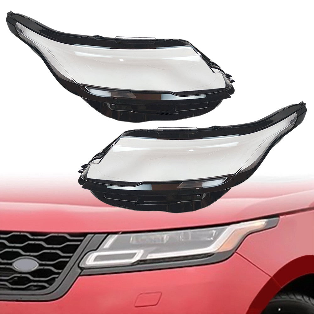 Left & Right Headlight Clear Lens Cover For 2017-2024 Range Rover Velar