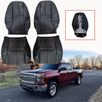 Driver Passenger Leather Seat Cover Black For Chevy Silverado 1500 2500 2007-14