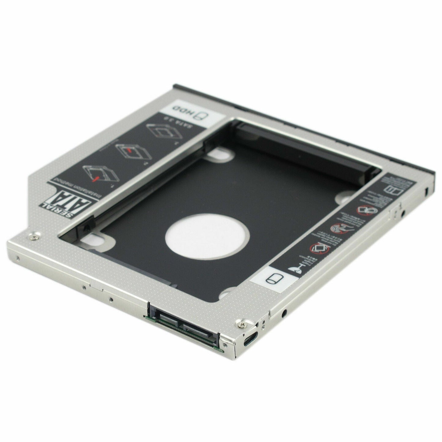 9.5mm Universal For SATA 2nd HDD SSD Hard Drive Caddy CD/DVD-ROM Optical Bay US