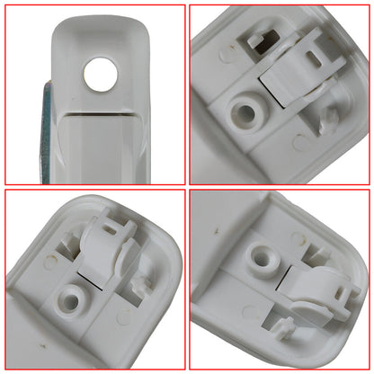 Set of 4 Bright White Door Handles For Dodge Ram 1500 2500 3500 2012-2018