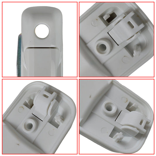 Set of 4 Bright White Door Handles For Dodge Ram 1500 2500 3500 2012-2018