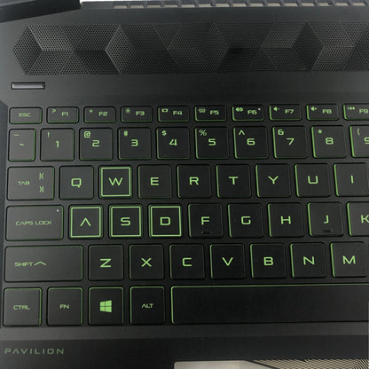For HP Pavilion 15-EC 15-EC0003CA 15-EC0013DX Palmrest Keyboard Green Backlit US