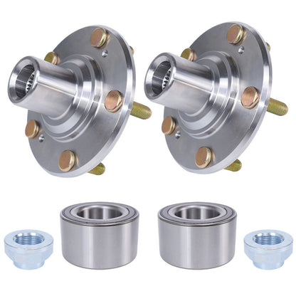 2 Front Wheel Hub Bearing Kits For 2016 Honda Civic 2.0L EX 2.0L LX Only W/ Nuts
