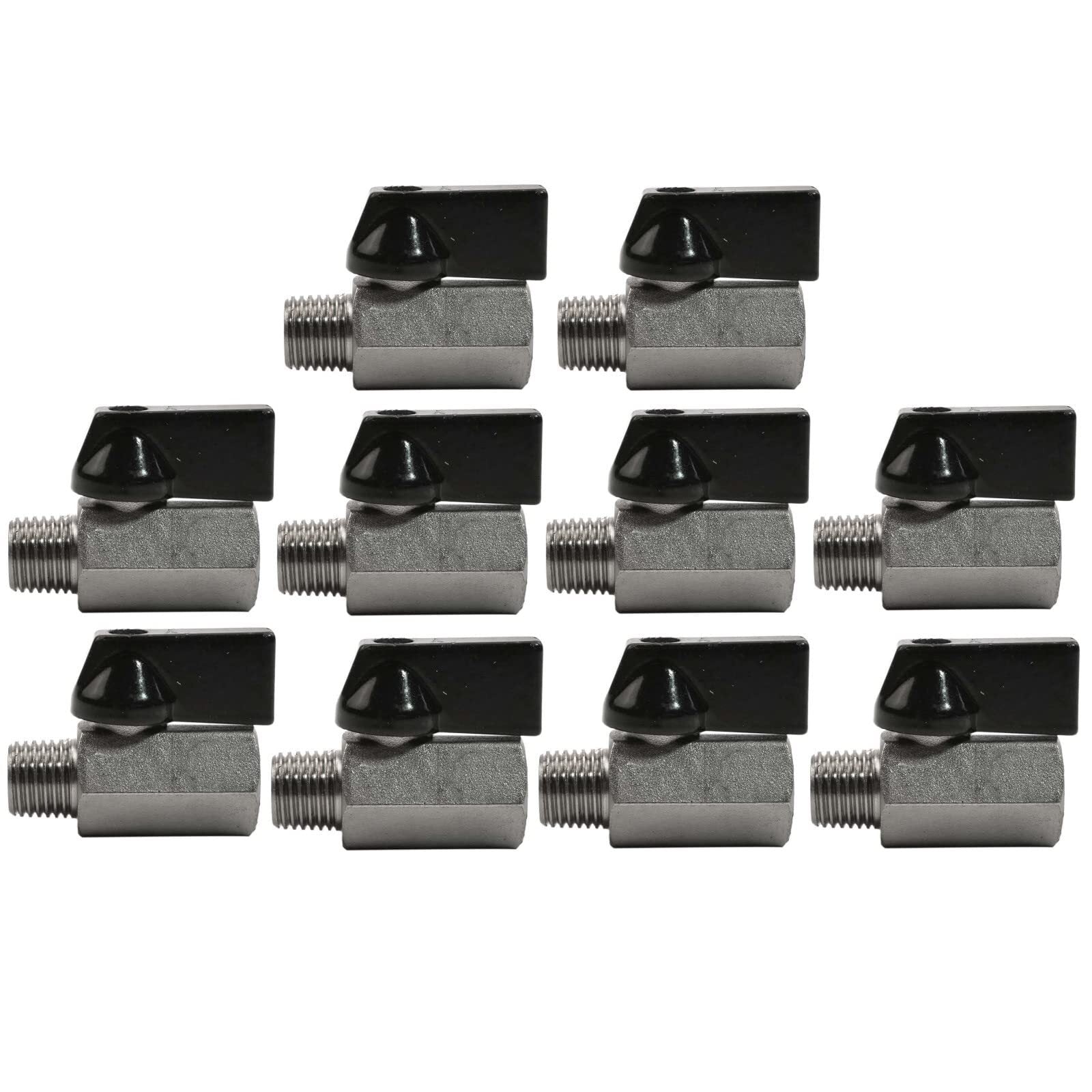 10x Mini 1/4" Male 1/4 Inch Female NPT Brass Ball Shut Off Valve Water Air Fluid