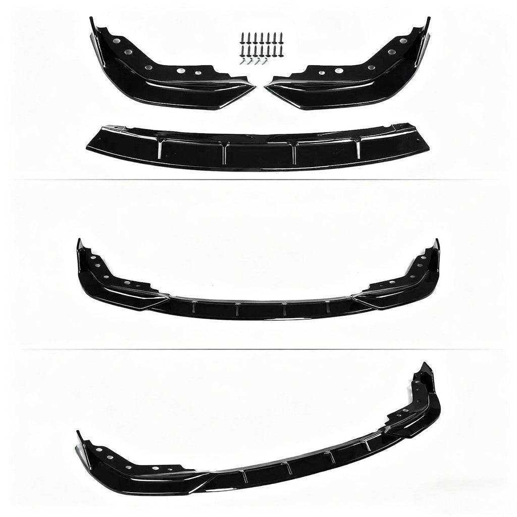 For BMW G20 330i M340i M Sport 2019-22 GT Style Gloss Black Front Bumper Lip Kit