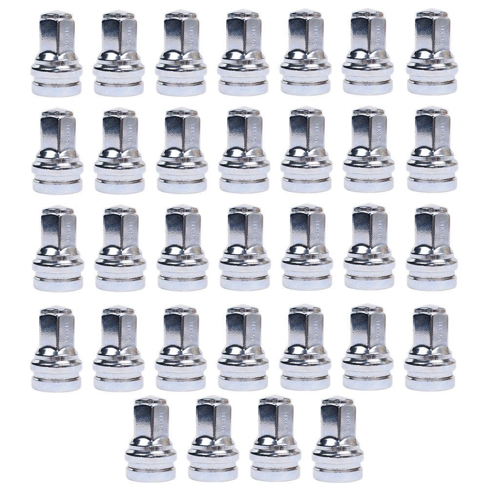 For Ford Super Duty F-250 F-350 450 HCPZ-1012-B (32) 14x1.5 Flat Seat Lug Nuts