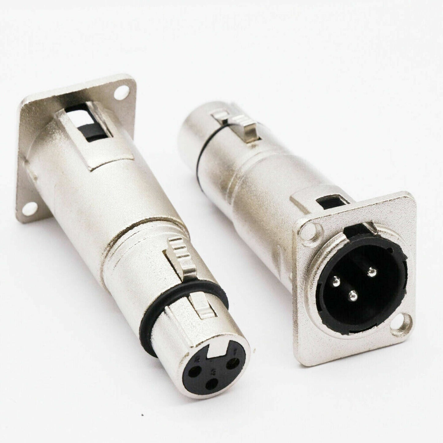 4 x 3 Pin XLR Male to Female Audio Pass Thru Feed Panel Mount Connector Adapter