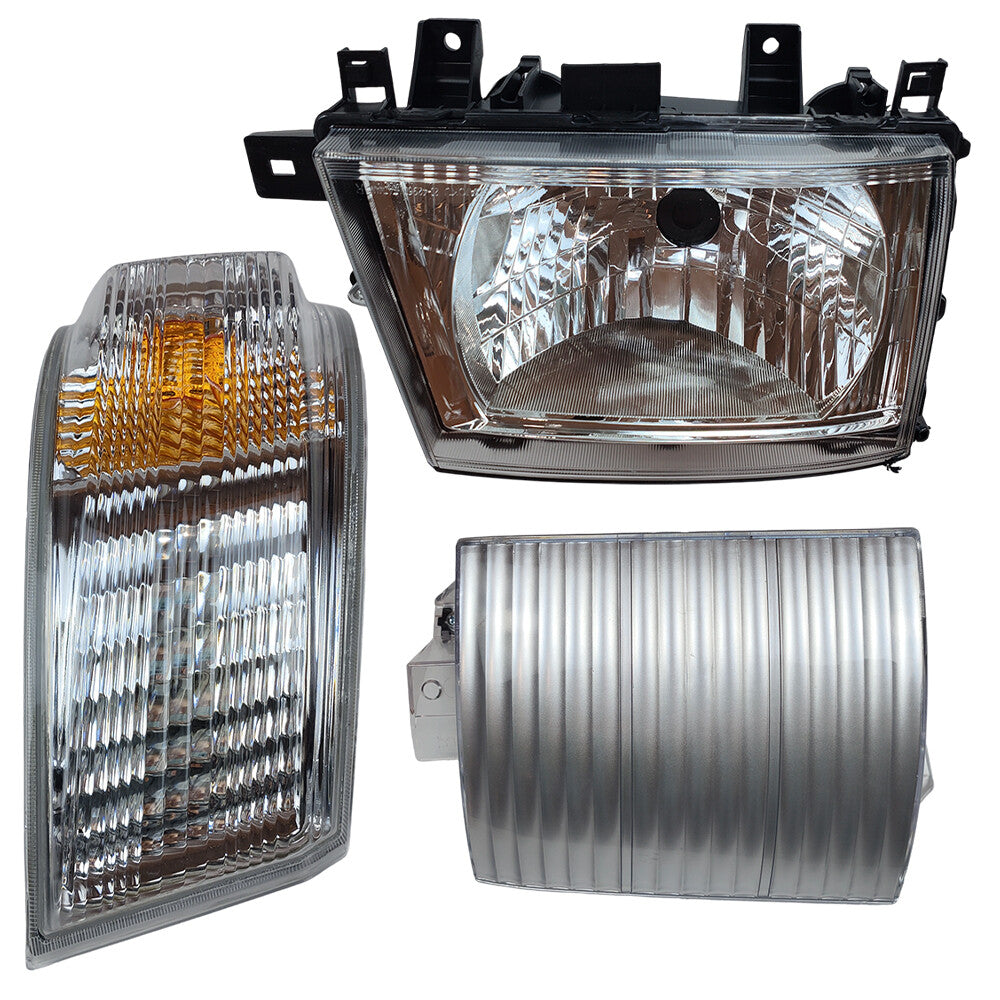 Headlight & Corner Reflector & Turn Signal Lamp For Mitsubishi Fuso FE 12-20 RH