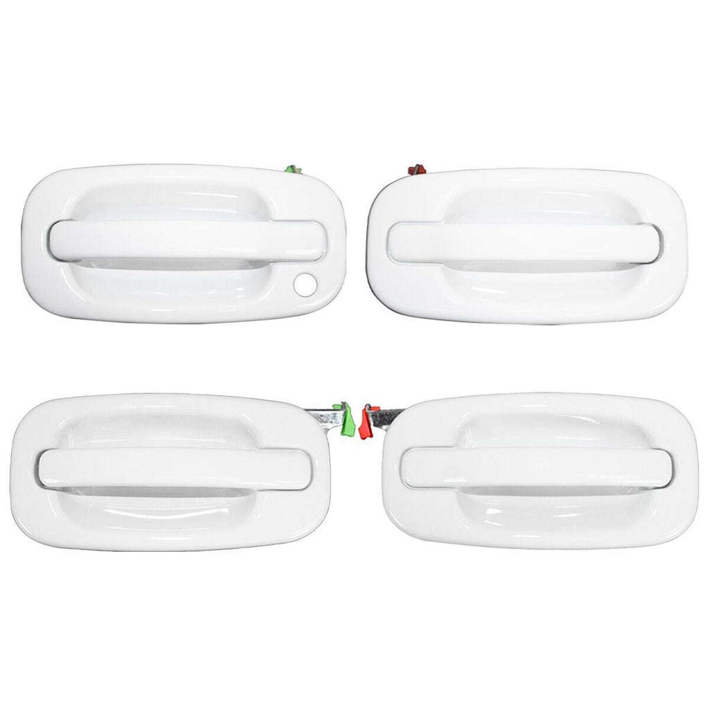 New 4 PCS Exterior Olympic White Door Handle Fit For 1999-2006 2007 Silverado US