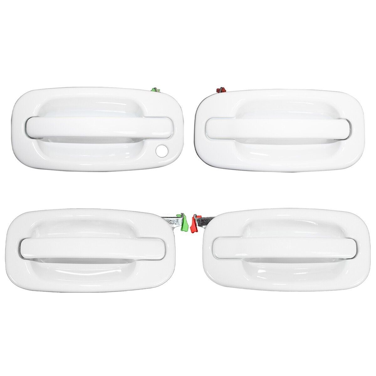 New 4 PCS Exterior Olympic White Door Handle Fit For 1999-2006 2007 Silverado US