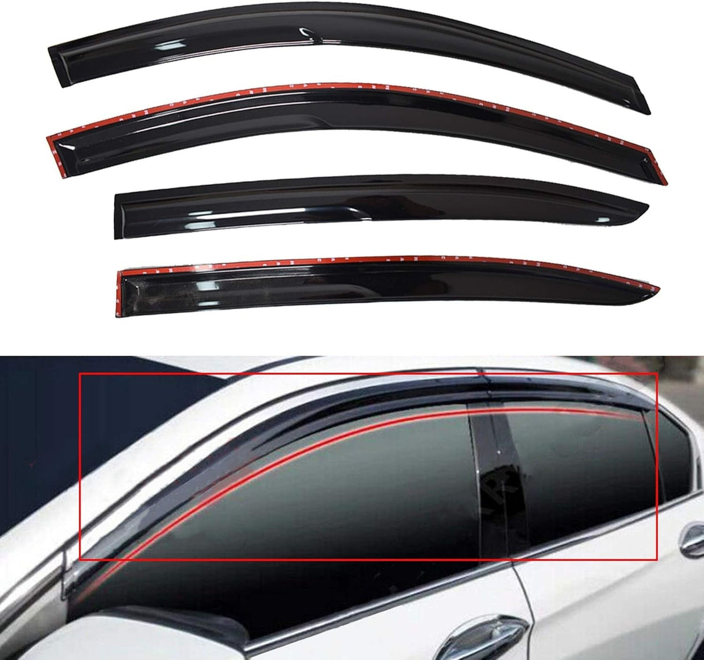 For 2009-2012 8TH Gen Honda Accord JDM Style Window Visor Vent Rain Guards
