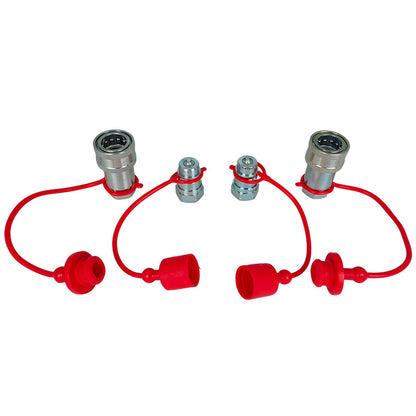 1/2" Ag Hydraulic Quick Connect Couplers Coupling Poppet For Pioneer Style 2Sets