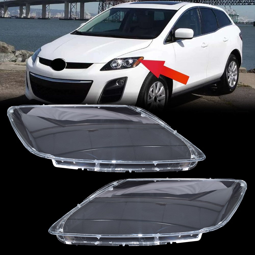 Headlight Clear Lens Cover Replacement Left+Right Side For 2007-2012 Mazda CX-7