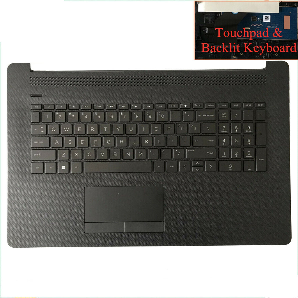 New Palmrest Keyboard BL 73H0 Touchpad For HP 17-BY 17-CA L48409-001 Matte Black