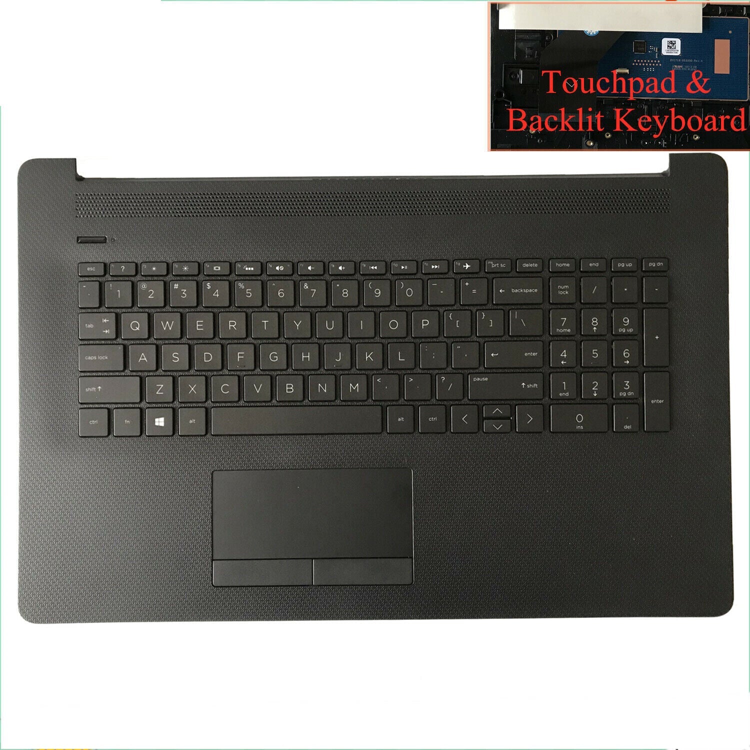 New Palmrest Keyboard BL 73H0 Touchpad For HP 17-BY 17-CA L48409-001 Matte Black