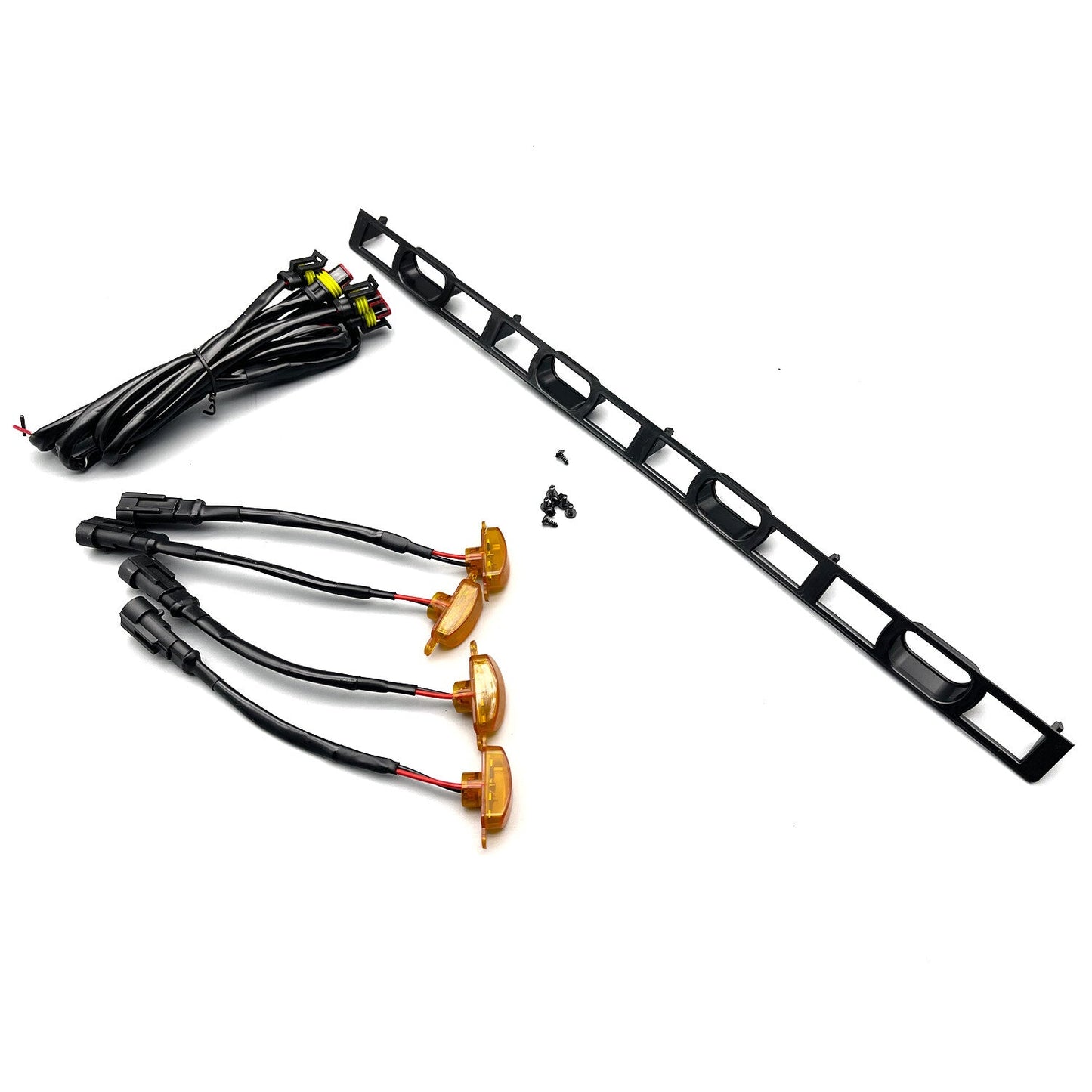 Front Hood Grille Amber LED Lights Assy w Wire Harness for Toyota Tacoma