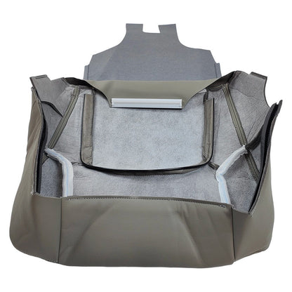 For 2005-2021 Nissan Frontier Driver Bottom Perforated Leather Seat Cover Gray